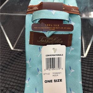 Tasso Elba Aqua Martini Silk Tie NWT